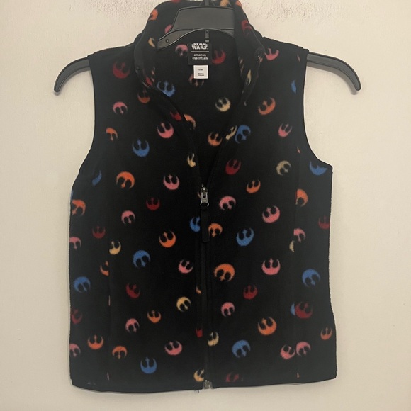 Star Wars full zip polar fleece vest 100% polyester girls large (10) black - Picture 3 of 6